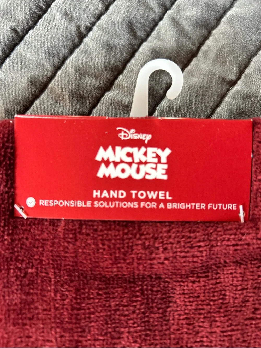 Disney Burgundy Mickey Mouse Hand Towel